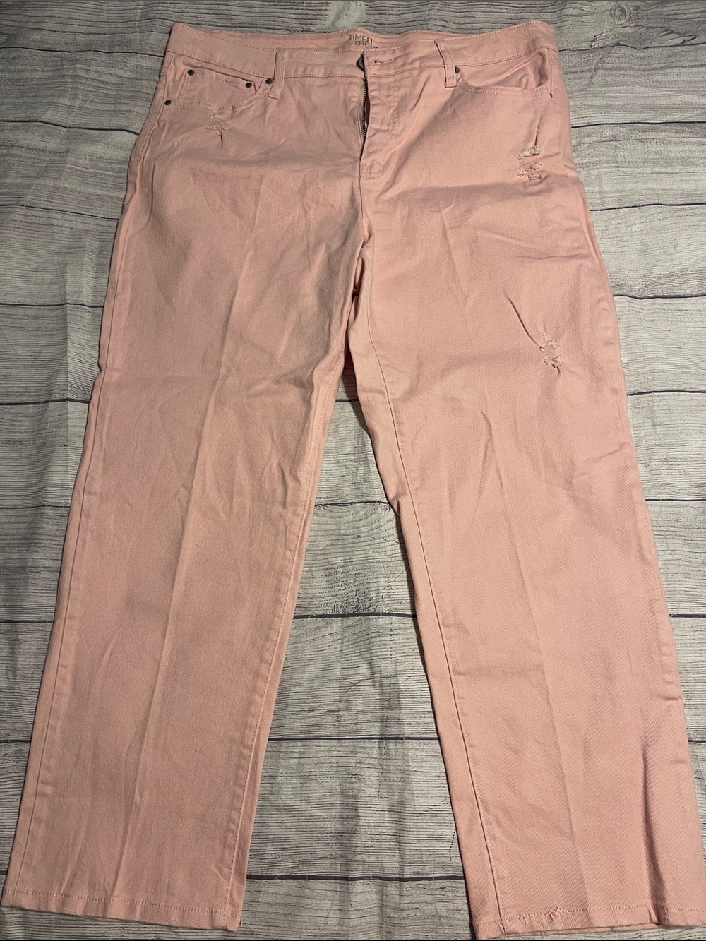 Time & Tru Soft Pink Straight-Leg Jeans size 16